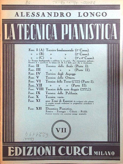 La tecnica pianistica VII - Alessandro Longo - copertina