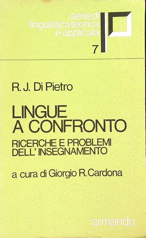Lingue a Confronto. Ricerche e Problemi dell'Insegnamento