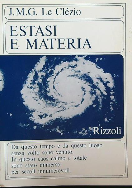 Estasi e materia - J.M.G. Le Clezio - copertina