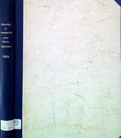 Journal of research and development 1959 - copertina