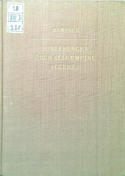 Vorlesungen uber allgemeine Algebra - copertina