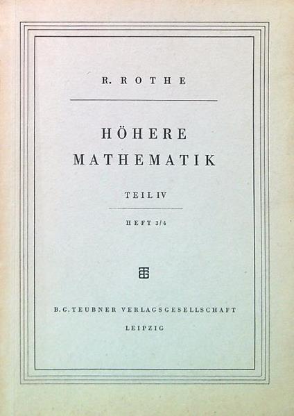 Hohere Mathematik Teil IV - Heft 3/4 - copertina