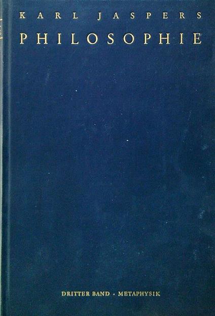 Philosophie III Metaphysik - Karl Jaspers - copertina