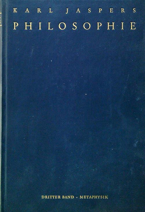 Philosophie III Metaphysik - Karl Jaspers - copertina