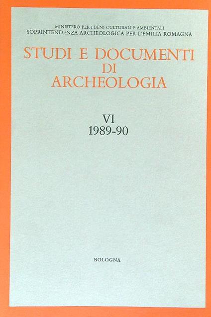 Studi e documenti di Archeologia VI/1989-90 - copertina