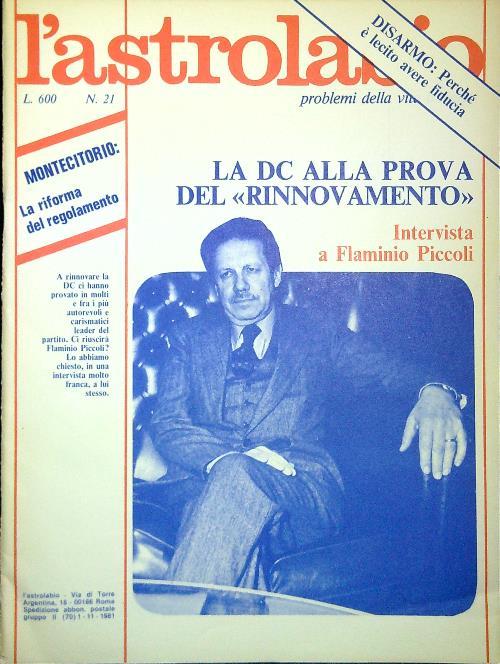 L' astrolabio N. 21/1.11.1981 - copertina