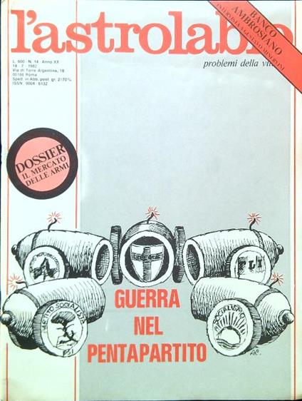 L' astrolabio N. 14/18.7.1982 - copertina