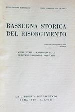 Rassegna storica del Risorgimento fasc IX-X /Settembre-ottobre 1940