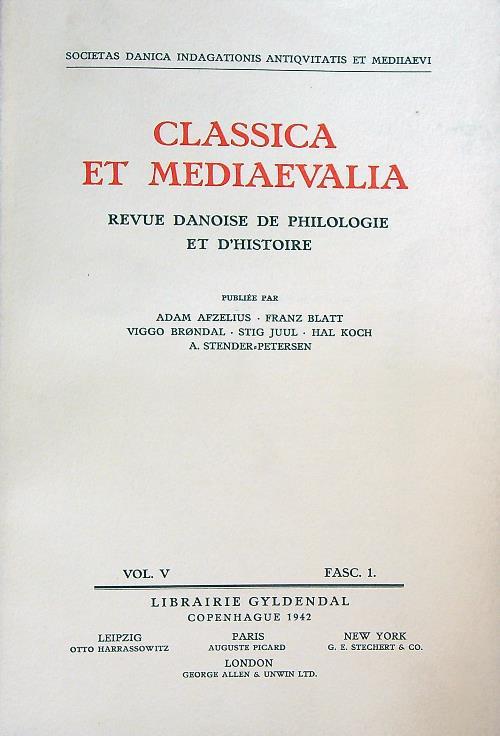 Classica et Mediaevalia vol V/Fasc 1
