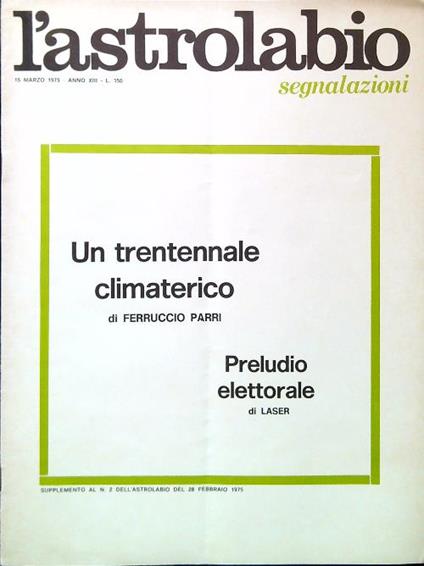L' astrolabio segnalazioni - 15 Marzo 1975 - copertina