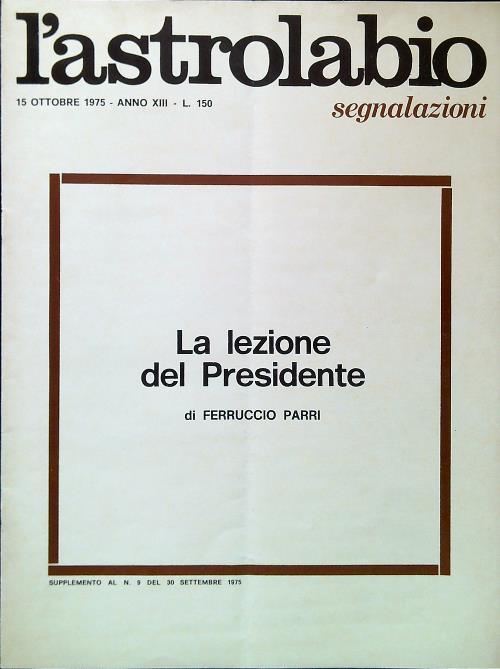 L' astrolabio segnalazioni - 15 Ottobre 1975