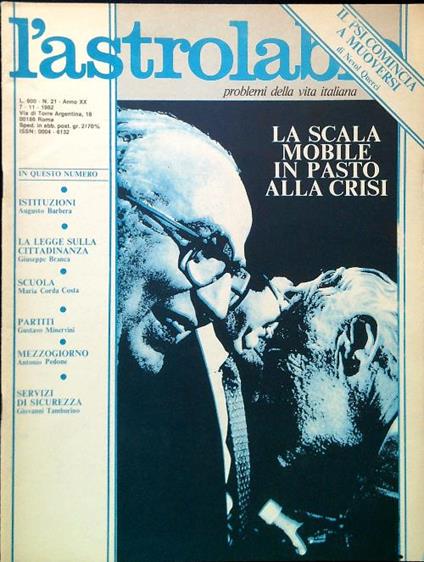 L' astrolabio N. 21/7.11.1982 - copertina