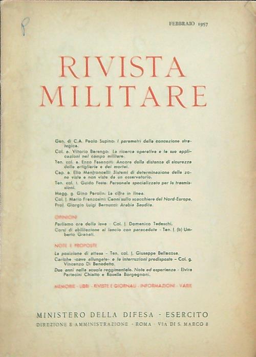Rivista militare 2/febbraio 1957