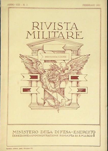 Rivista militare 2/febbraio 1952 - copertina