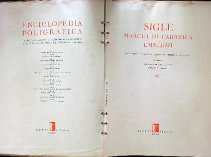Enciclopedia poligrafica serie D monografia D2 - Sigle marchi di fabbrica emblemi - copertina
