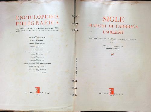 Enciclopedia poligrafica serie D monografia D2 - Sigle marchi di fabbrica emblemi