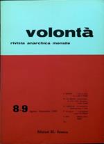 Volontà - Anno XVI n. 8-9/Agosto Settembre 1963