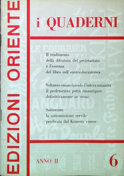 I Quaderni. Anno 2 - Numero 6/Giugno 1967 - copertina