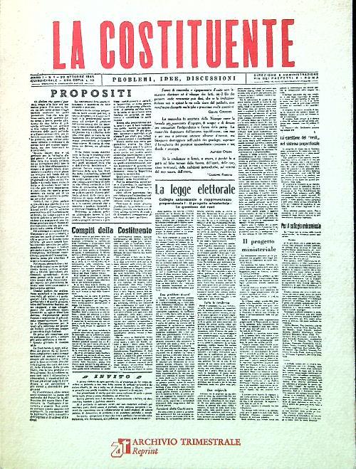 La Costituente. Problemi - Idee - Discussioni (1945-1946)