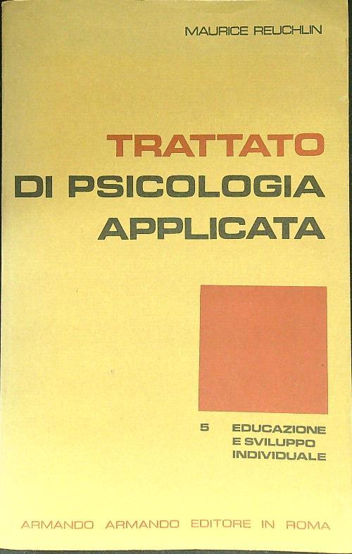 Trattato di psicologia applicata - Maurice Reuchlin - copertina