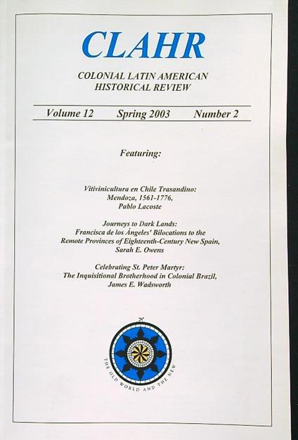 Clahr 12/Spring 2003/ Number 2 - copertina