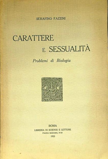 Carattere e sessualità - copertina