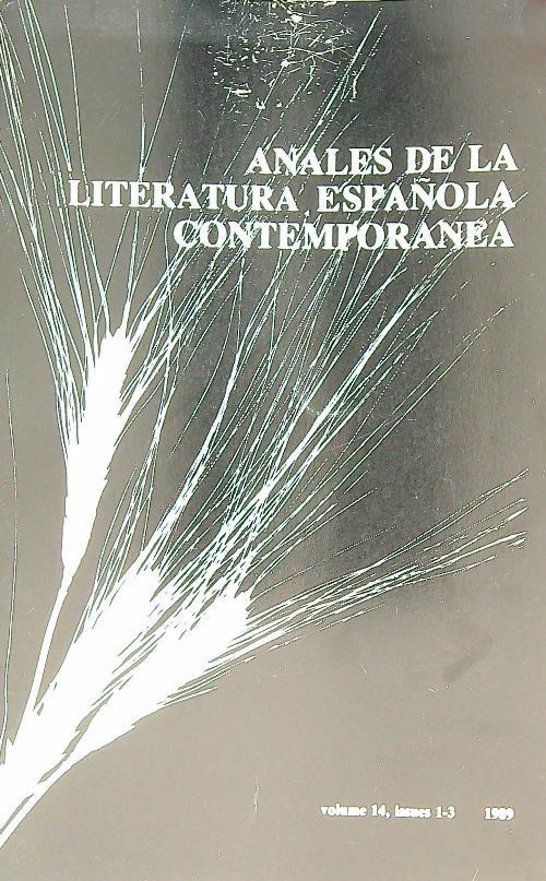 Anales de la literatura espanola contemporanea 14/1989