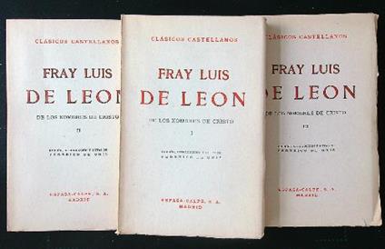 Fray Luis de Leon de los nombres de Cristo 3 vv - Federico De Romanis - copertina