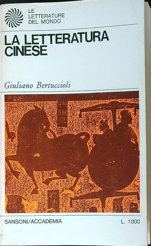 La letteratura cinese - Giuliano Bertuccioli - copertina