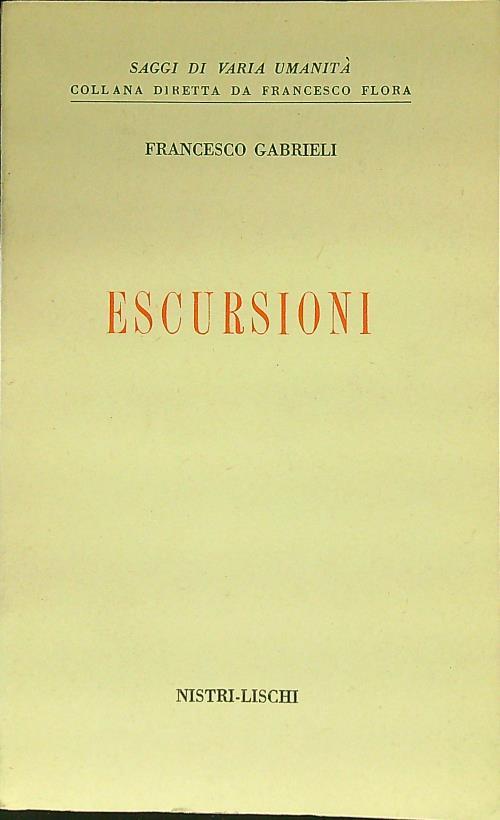 Escursioni - Francesco Gabrieli - copertina