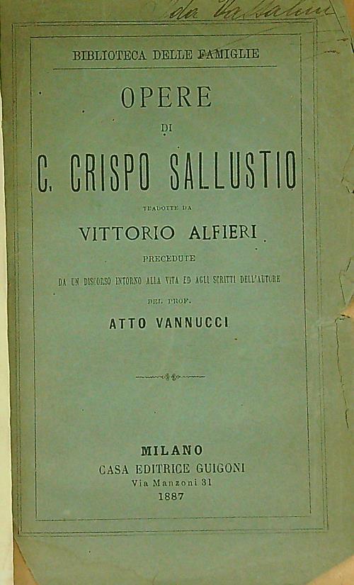 Opere - C. Crispo Sallustio - copertina