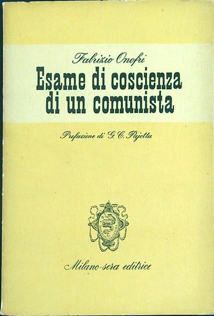 Esame di coscienza di un comunista - Fabrizio Onofri - copertina