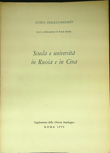 Scuola e Università in Russia e in Cina - Guido Zerilli Marimò - copertina
