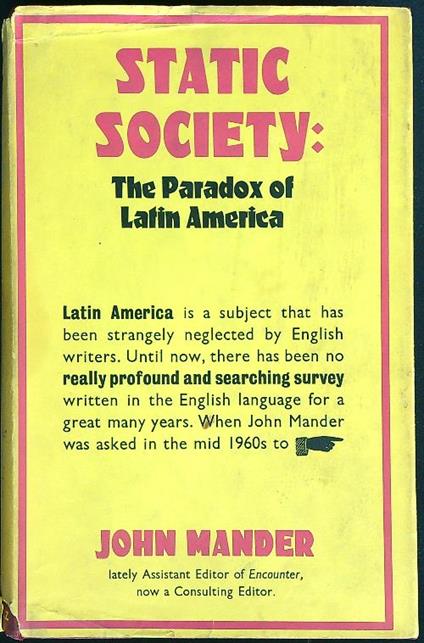 Static Society: The Paradox of Latin America - John Rander - copertina