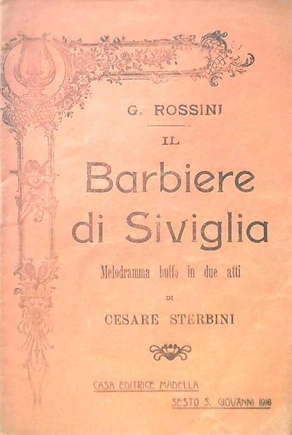 Il Barbiere di Siviglia - G Rossini - copertina