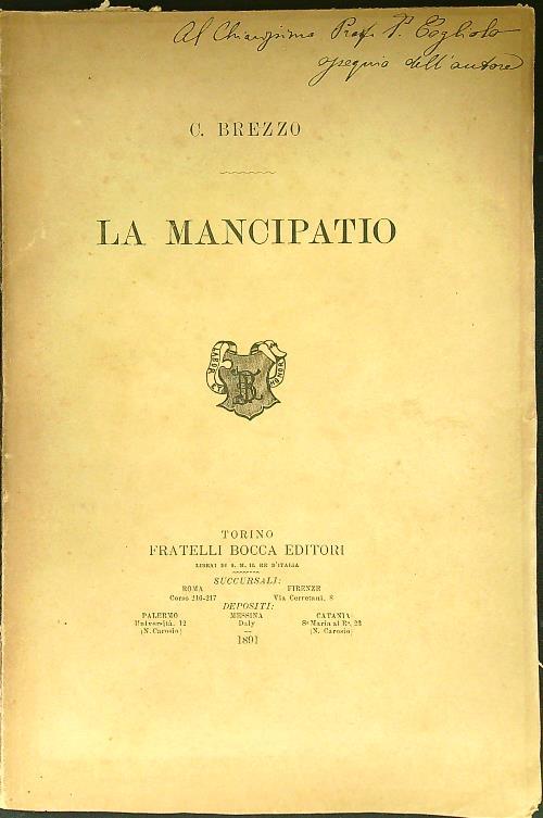 La mancipatio - C. Brezzo - copertina