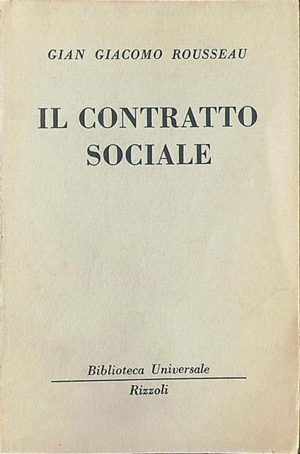 Il contratto sociale - Gian Giacomo Rousseau - copertina