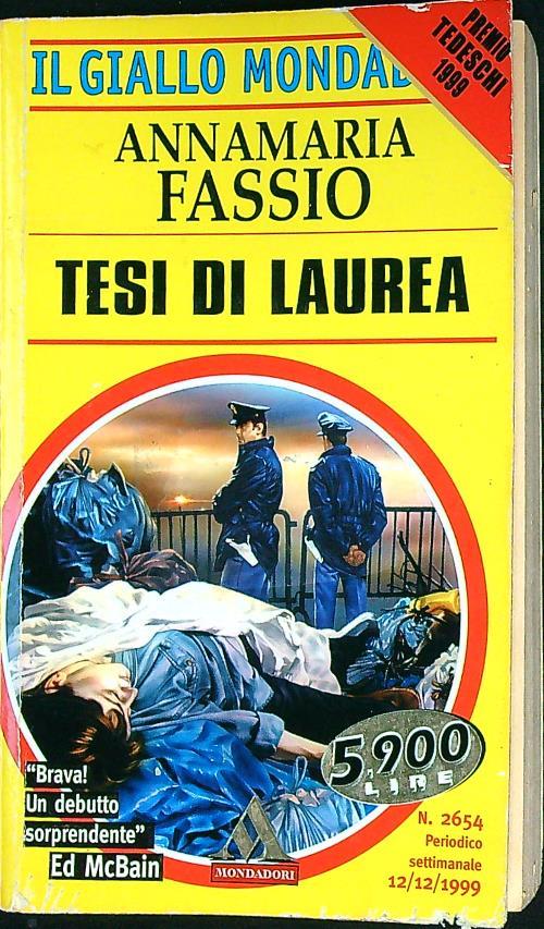 Tesi di laurea - Annamaria Fassio - copertina