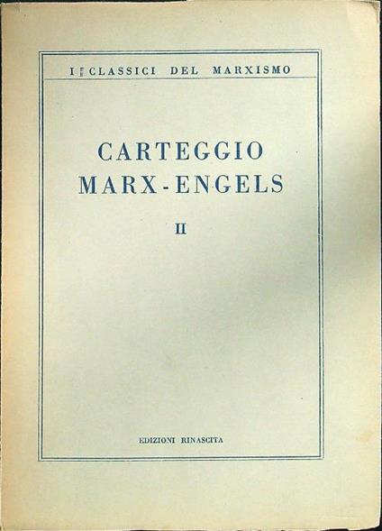 Carteggio Marx-Engels II - copertina