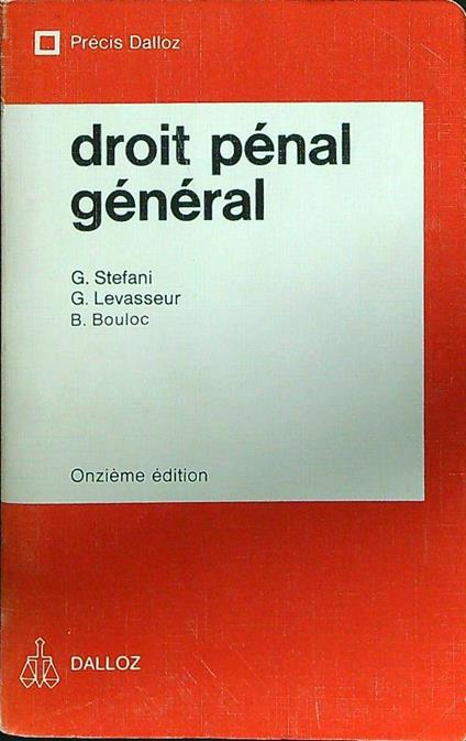 Droit penal general - copertina