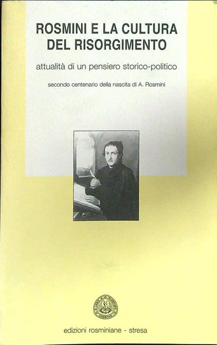 Rosmini e la cultura del risorgimento - copertina