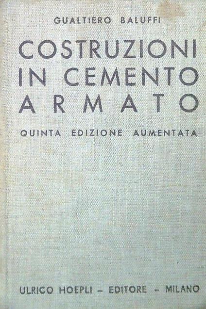 Costruzioni in cemento armato. Quinta edizione - copertina