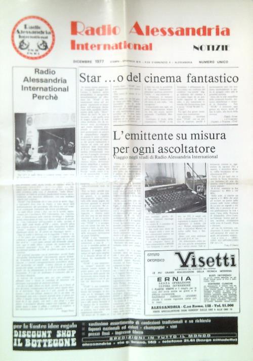 Radio Alessandria International Notizie - Numero Unico, Dicembre 1977