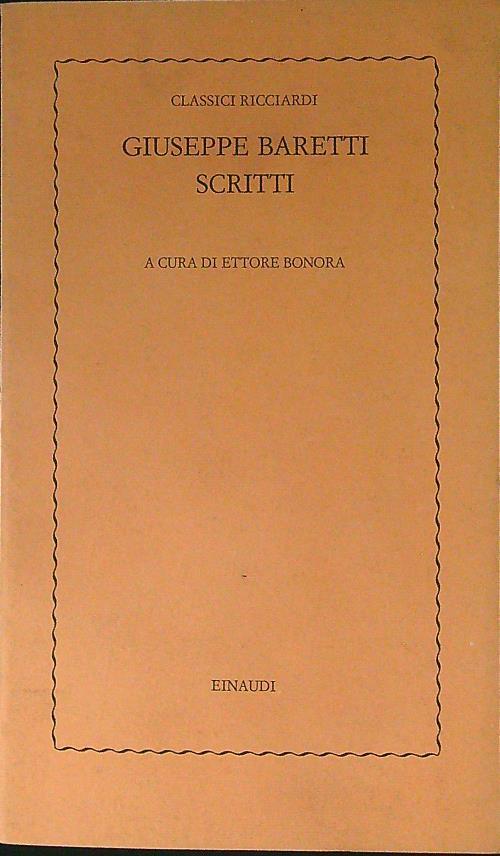 Giuseppe Baretti Scritti