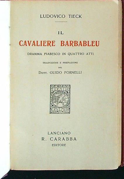 Il cavaliere Barbableu - copertina