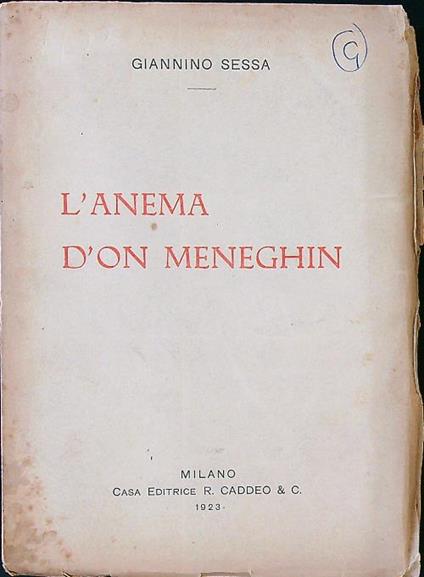 L' anema d'on meneghin - copertina