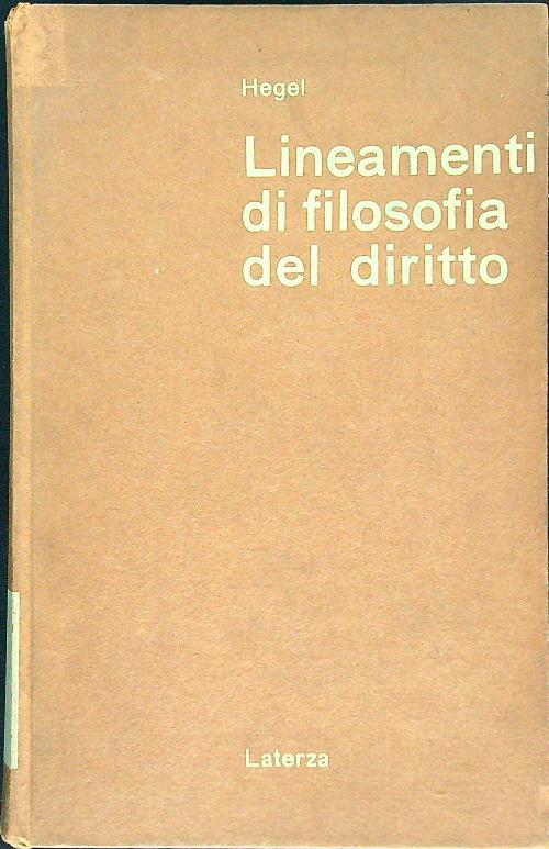 Lineamenti di filosofia del diritto - G. W. F. Hegel - copertina