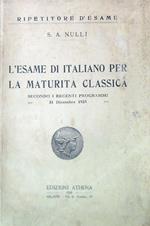 L' esame di italiano per la maturità classica
