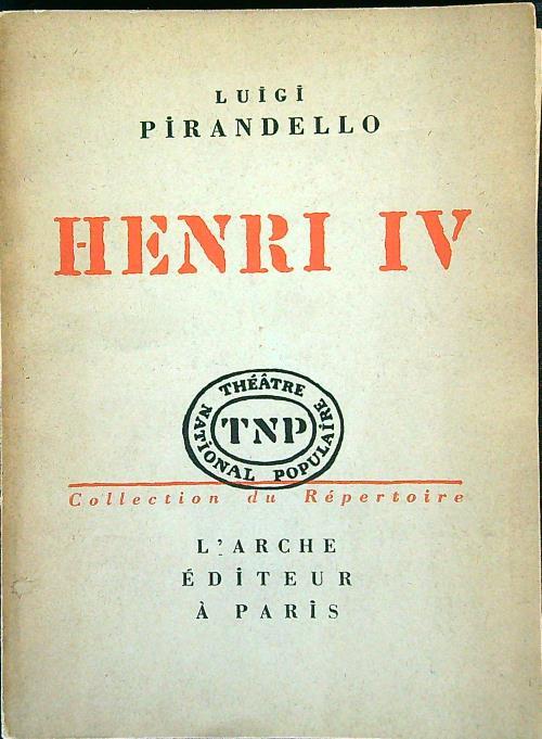 Henri IV - Luigi Pirandello - copertina