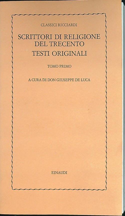 Scrittori di religione del trecento. Testi originali 1